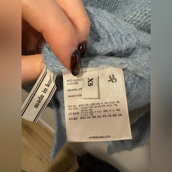 ANDERSSON BELL Roya Alpaca Puff Sleeve Sweater - Sky Blue - Picture 10 of 13